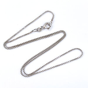 Vintage Shube Trading Post Sterling Silver 925 1.1mm Box Chain Necklace 16.5”